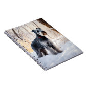 Schnauzer liet het sneeuwen Kerstmis Notitieboek (Rechterzijde)