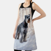 Schnauzer liet het sneeuwen Kerstmis Schort (Insitu)