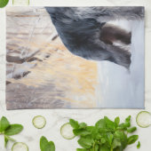 Schnauzer liet het sneeuwen Kerstmis Theedoek (Gevouwen)