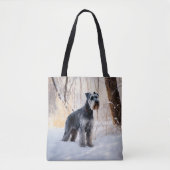 Schnauzer liet het sneeuwen Kerstmis Tote Bag (Voorkant)
