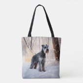 Schnauzer liet het sneeuwen Kerstmis Tote Bag (Achterkant)