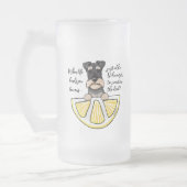 Schnauzer Life Lemons Frosted Glass Mok (Links)