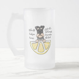 Schnauzer Life Lemons Frosted Glass Mok