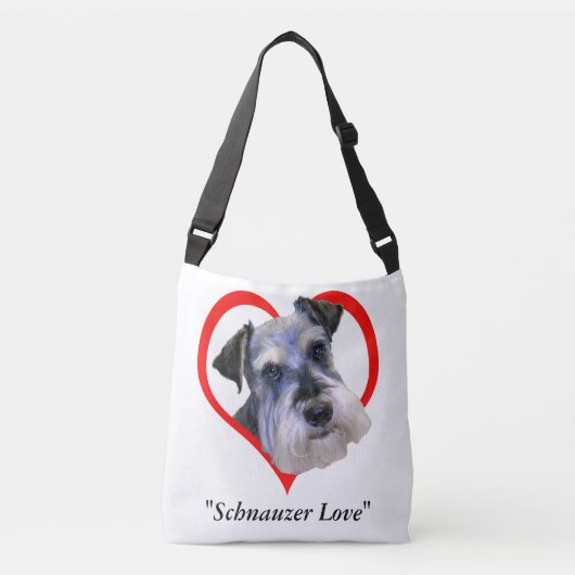 Schnauzer Love Crossbody Tas (Voorkant)