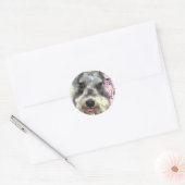 Schnauzer LOVE Ronde Sticker (Envelop)
