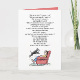 Schnauzer Lover Funny Poem Wenskaart Kaart