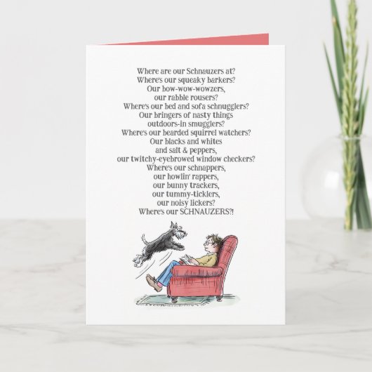 Schnauzer Lover Funny Poem Wenskaart Kaart (Voorkant)