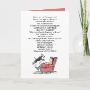 Schnauzer Lover Funny Poem Wenskaart Kaart