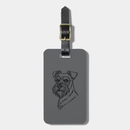 Schnauzer - Luggage Tag Bagagelabel (Voorkant verticaal)