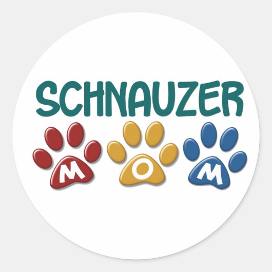 SCHNAUZER Mam Pauw Print 1 Ronde Sticker (Voorkant)