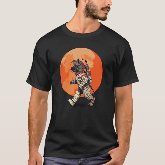 Schnauzer Mars Funny Dog Astronaut T-shirt (Voorkant)