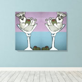 Schnauzer Martini Dubbel de Trouble Canvas Art (Insitu (Houten vloer))