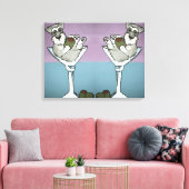 Schnauzer Martini Dubbel de Trouble Canvas Art (Insitu (Woonkamer))