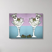 Schnauzer Martini Dubbel de Trouble Canvas Art (Voorkant)