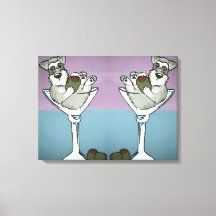 Schnauzer Martini Dubbel de Trouble Canvas Art