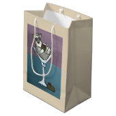 Schnauzer Martini Gift Bag Medium Cadeauzakje (Achterkant Gekanteld)