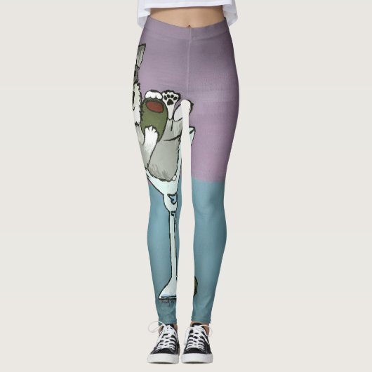 Schnauzer Martini Leggings (Voorkant)
