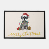 Schnauzer Merry Christmas Door Mat (Voorkant)