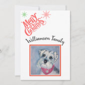 Schnauzer Merry Kerstmis Feestdagenkaart (Voorkant)