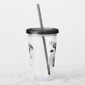 Schnauzer met camera acryl drinkbeker (Links)