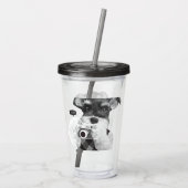 Schnauzer met camera acryl drinkbeker (Achterkant)