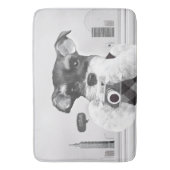 Schnauzer met camera badmat (Voorkant Verticaal)