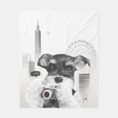 Schnauzer met camera fleece deken (Voorkant)