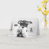 Schnauzer met camera kaart (Gele Bloem)