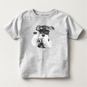 Schnauzer met camera kinder shirts