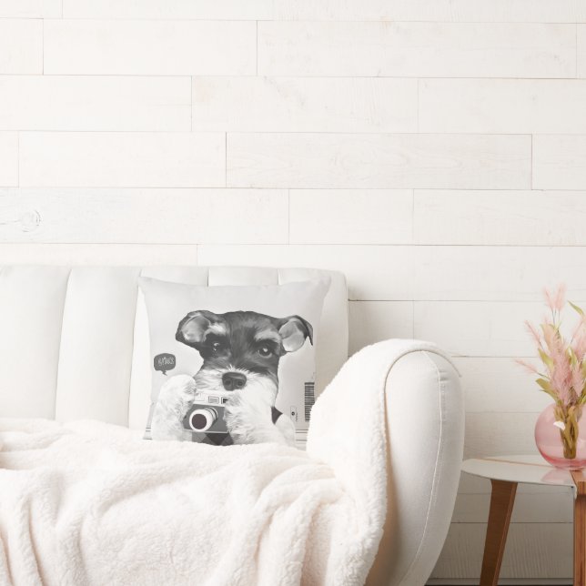 Schnauzer met camera kussen (Bank)