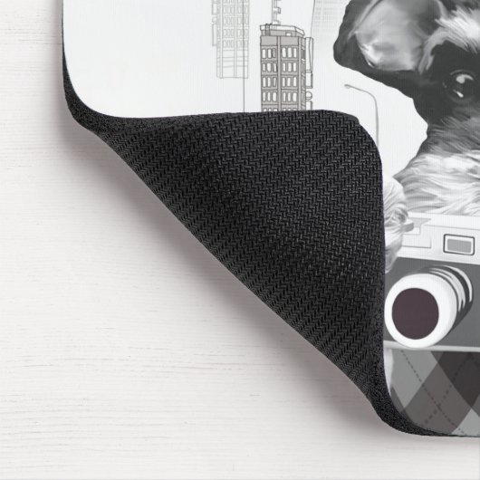 Schnauzer met camera muismat (Hoek)