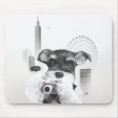 Schnauzer met camera muismat (Voorkant)