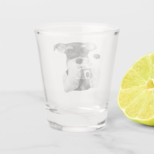 Schnauzer met camera shot glas (Achterkant)
