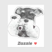 Schnauzer met camera sticker (Vel)