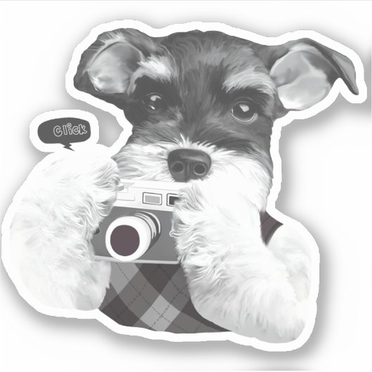 Schnauzer met camera sticker (Voorkant)