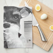 Schnauzer met camera theedoek (Quarter Fold)