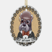 Schnauzer met een bril keramisch ornament (Rechts)