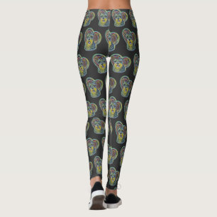 Schnauzer met hart Glas in lood  Leggings