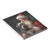 Schnauzer met Kerstman Feestelijke Kerstmis Notitieblok (Schuin)