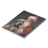 Schnauzer met Kerstman Feestelijke Kerstmis Notitieblok (Linkerzijde)