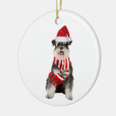 Schnauzer met kerstmis met Pet Keramisch Ornament (Links)
