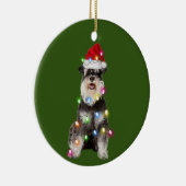 Schnauzer met kerstscafts Santa Hat Keramisch Ornament (Rechts)