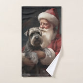 Schnauzer met Sinterklaas Feestelijke Kerstmis Bad Handdoek (Handdoek)