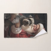 Schnauzer met Sinterklaas Feestelijke Kerstmis Bad Handdoek (Handdoek)