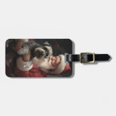 Schnauzer met Sinterklaas Feestelijke Kerstmis Bagagelabel (Voorkant horizontaal)