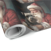 Schnauzer met Sinterklaas Feestelijke Kerstmis Cadeaupapier (Rol Hoek)