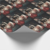 Schnauzer met Sinterklaas Feestelijke Kerstmis Cadeaupapier (Hoek)