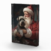 Schnauzer met Sinterklaas Feestelijke Kerstmis Fotoblokken (Rechts)