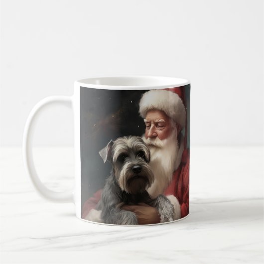 Schnauzer met Sinterklaas Feestelijke Kerstmis Koffiemok (Links)