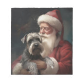 Schnauzer met Sinterklaas Feestelijke Kerstmis Notitieblok (Voorkant)